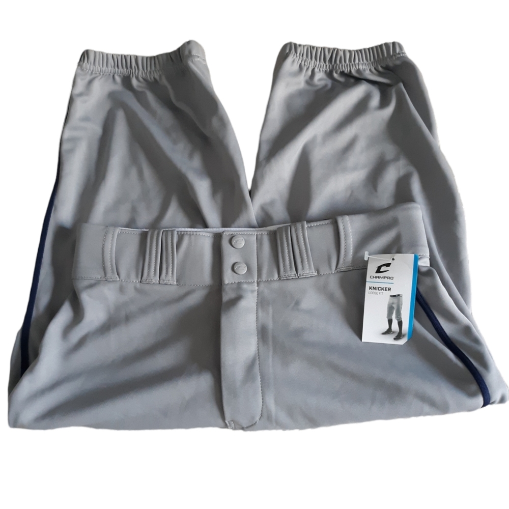 New Champro Grey Adult Medium Loose Fit Knicker Baseball Pants